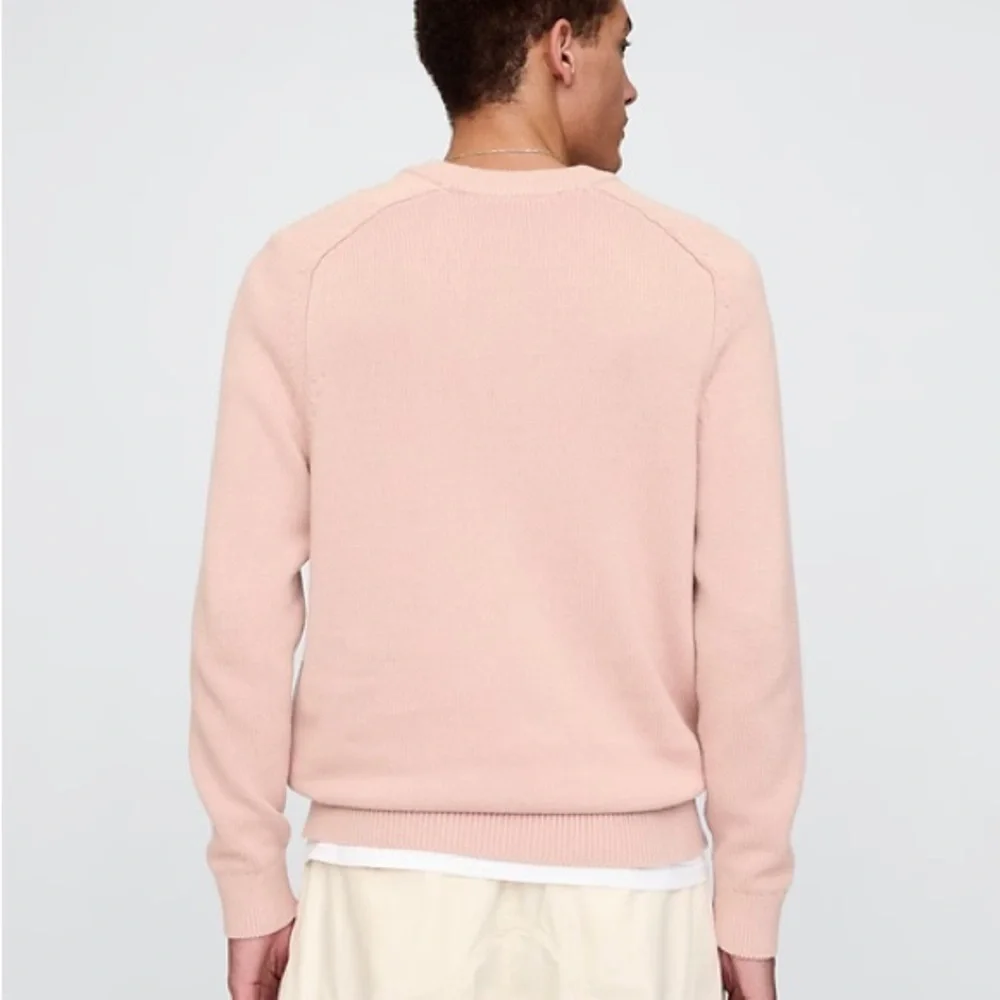 GAP Men’s Raglan Crewneck Heavy Knit Cotton Sweater in Willow Pink Size Medium